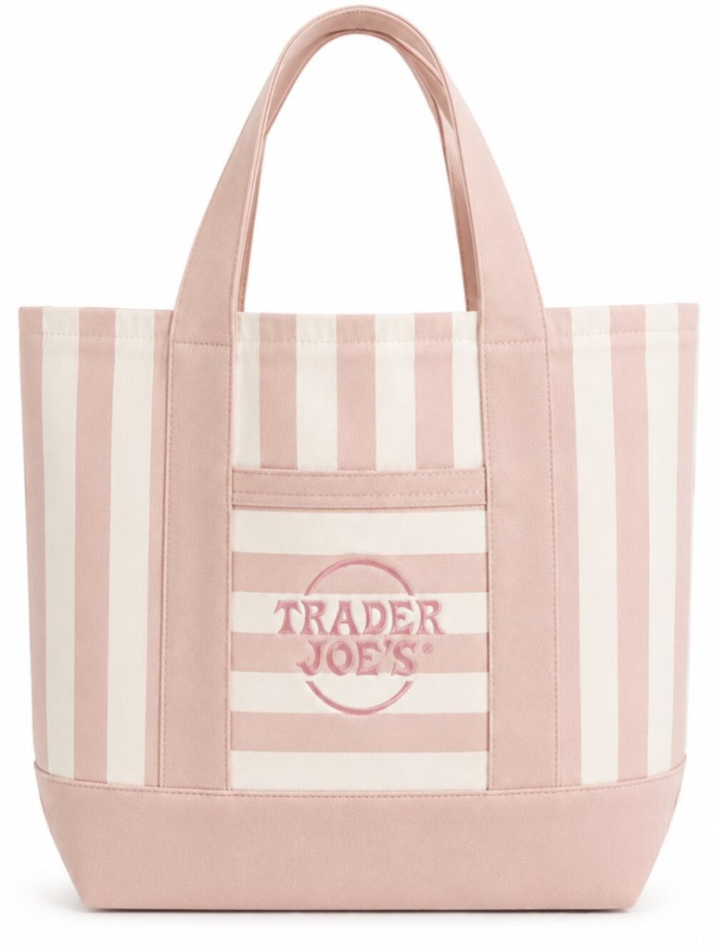 Trader Joe's Pale Pink Striped Mini Canvas Tote Bag NWT Summer 2026